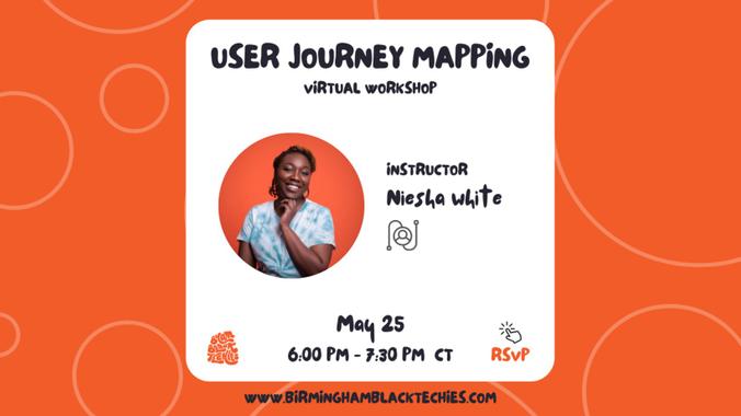 Join us for a virtual workshop led by UX Consultant &amp; founder of Birmingham Black Techies, Niesha White, on May 25, from 6:00 pm - 7:00 pm CT to learn more about journey mapping and get hands-on experience!

meetup.com/Birmingham-Bla…