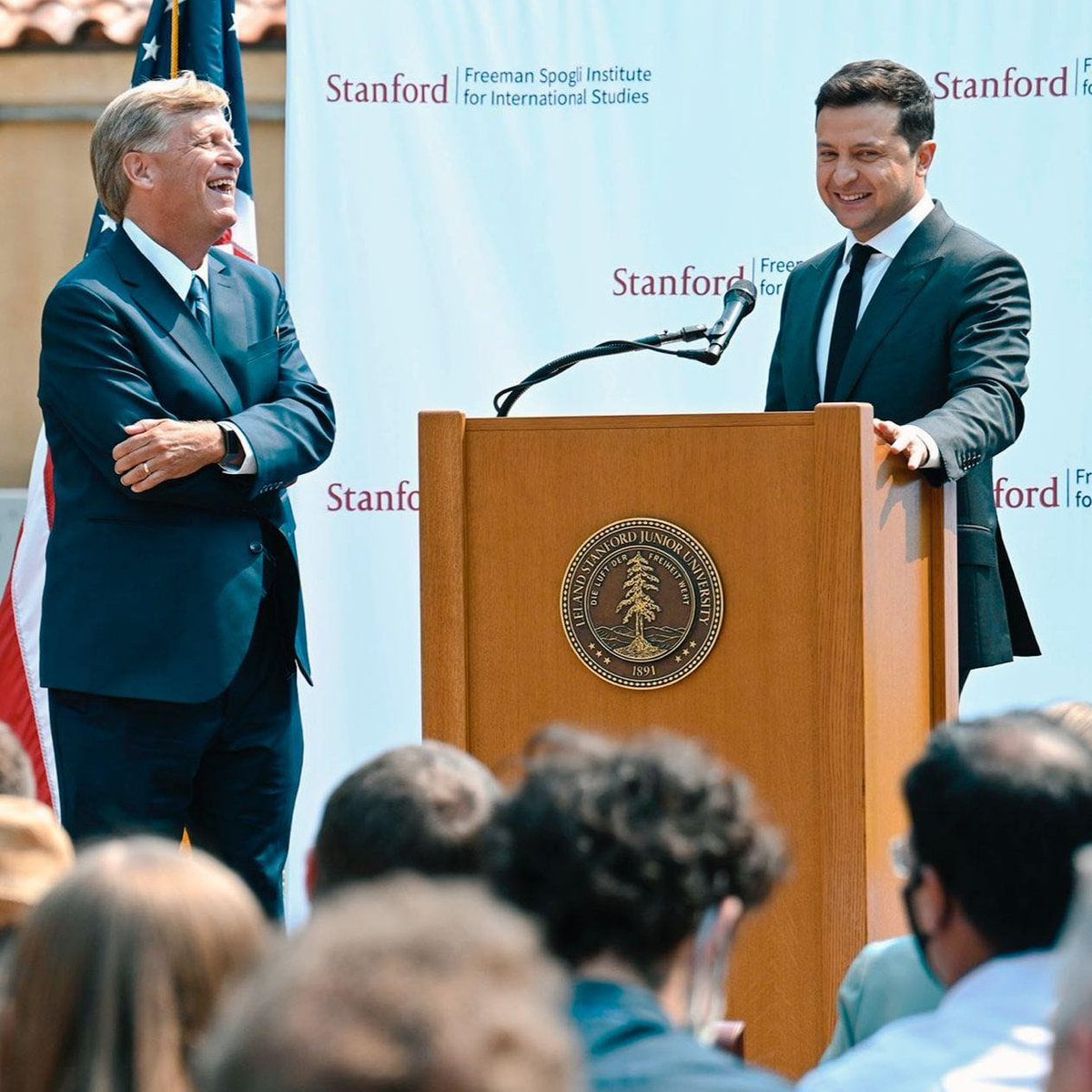 McFaul's tweet photo. Excited that @ZelenskyyUa is coming back to @Stanford (well, at least virtually) to talk to our students later this month! Details to come. https://t.co/A6gzcbRFEe