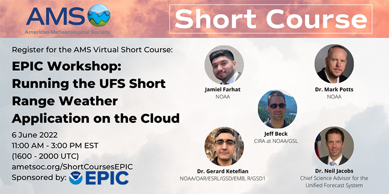 noaaepic's tweet photo. Attention students! 🎓
Don't miss the free registration period sponsored by EPIC for the virtual @ametsoc Short Course: Running the UFS Short Range Weather Application on the Cloud on June 6
https://t.co/xOAGRfMOlB
#UFSCommunity #NOAAEPIC https://t.co/GNw4i3pRwv