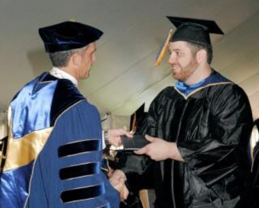 MattBHCC's tweet photo. Graduation time at @northernessex is almost here! I found this old picture of me and @NECCPrez when I crossed the stage in 2014 https://t.co/DJyaLcv3x6