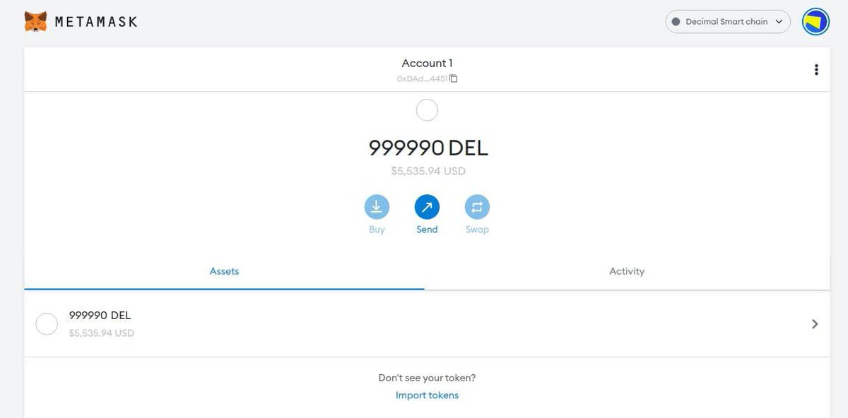 ChainDecimal's tweet photo. Отличные новости от команды разработчиков! 🚀

Разработка Decimal Smart Chain (DSC) идет полным ходом и уже удалось добавить тесто��ую сеть в кошелек Metamask. 

Кроме того, продолжаем с партнерами разработку DEX шлюза https://t.co/pMVWfipHfj и Launchpad`a https://t.co/aiTaQy25ji. https://t.co/BXgQwUZ1hE