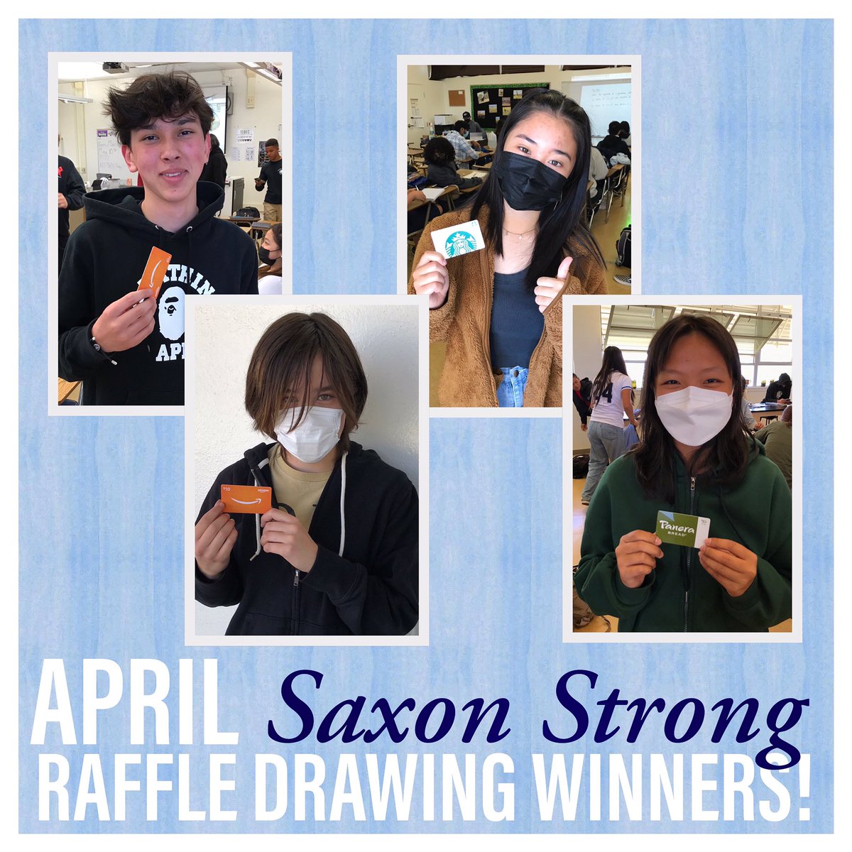 North High School, Torrance (@nhs_saxons) on Twitter photo Congrats to all of our students who were recognized for being Saxon Strong in April! Here are the lucky students who won the gift card raffle drawing. Saxon Strong = Respect, Caring, Citizenship, Responsibility, Trustworthiness & Fairness #saxonstrong <a href="/nhsnorthwind/">NHS North Wind</a> @torranceusd Congrats to all of our students who were recognized for being Saxon Strong in April! Here are the lucky students who won the gift card raffle drawing. Saxon Strong = Respect, Caring, Citizenship, Responsibility, Trustworthiness & Fairness #saxonstrong <a href="/nhsnorthwind/">NHS North Wind</a> @torranceusd