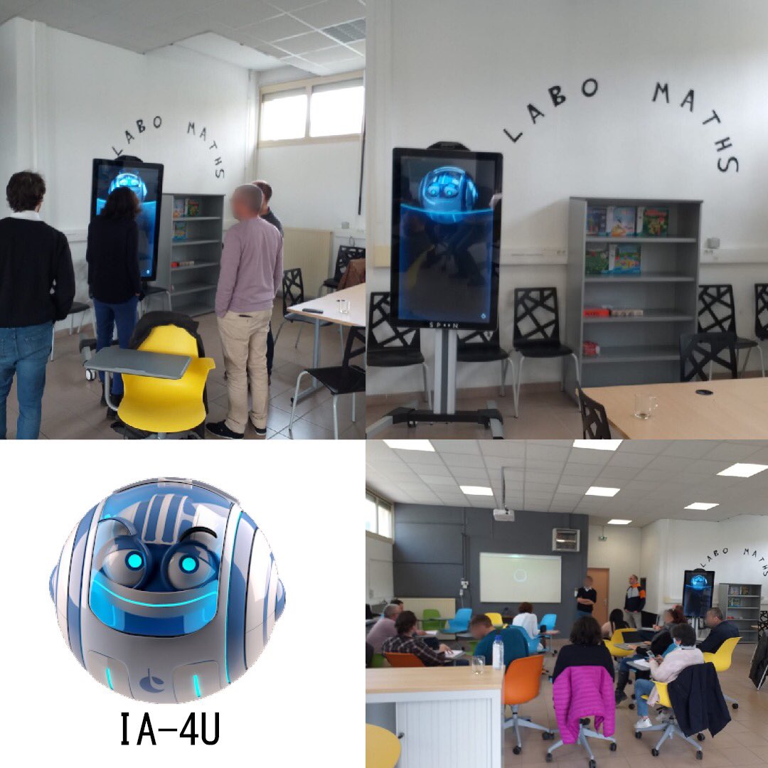 SpoonCreatures's tweet photo. AI-4U, le petit personnage intéractif du @CNES, s’invite au collège Louis Pasteur à Lavelanet (Ariège) pour une formation à l’IA SPooN auprès des professeurs et à destination des collégiens !
#Spooncreatures #CNES #Learningbydoing #collectiveintelligence #AI https://t.co/DrLbJ0dfu0
