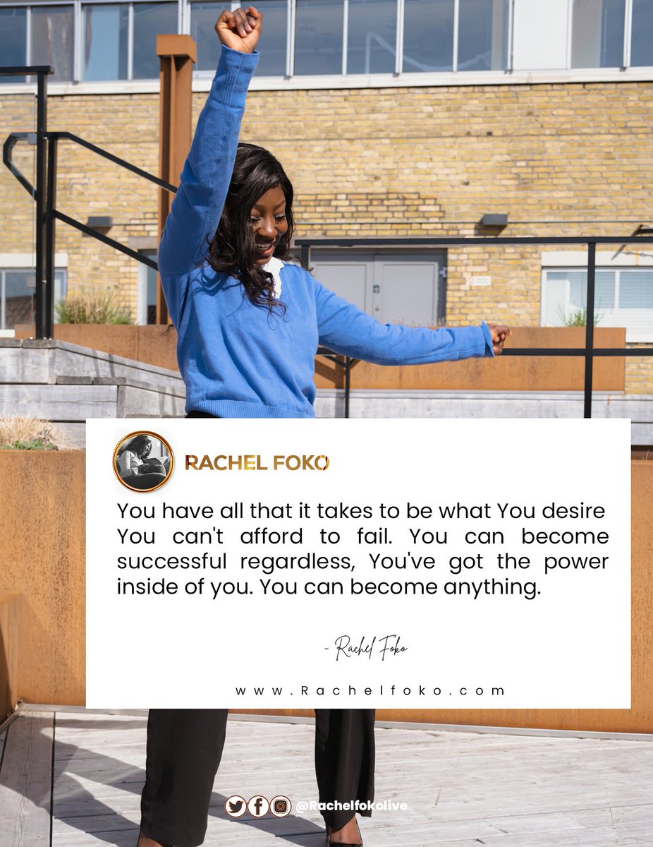 rachelfokolive's tweet photo. Some say everything is possible if you put your mind to it, I say everything is possible if you become disciplined and committed to your vision and dreams.  #influence #trendsetter
#joy #happiness #change #breakthrough #miracle #rachelfoko #motivation #motivationalquotes #viral https://t.co/nfIMGjzrl5
