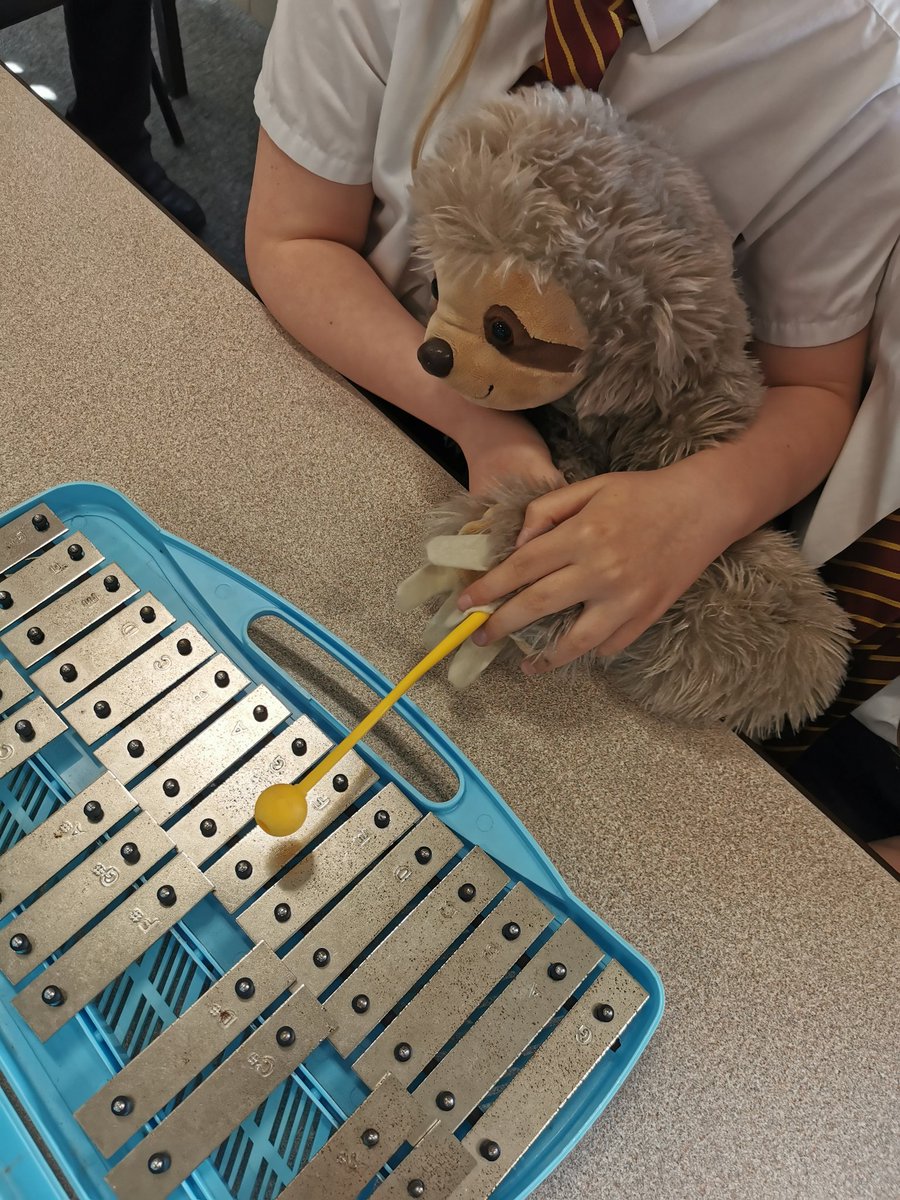 We enjoyed using the glockenspiel in music today 🎶 #davethesloth 🦥