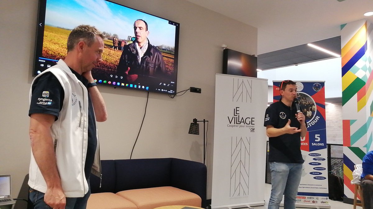 @VillageByCACaen <a href="/anaelbibard/">Anaël BIBARD</a> Présentation du #cofarmingtour chez @VillageByCACaen @agriculteuraujo