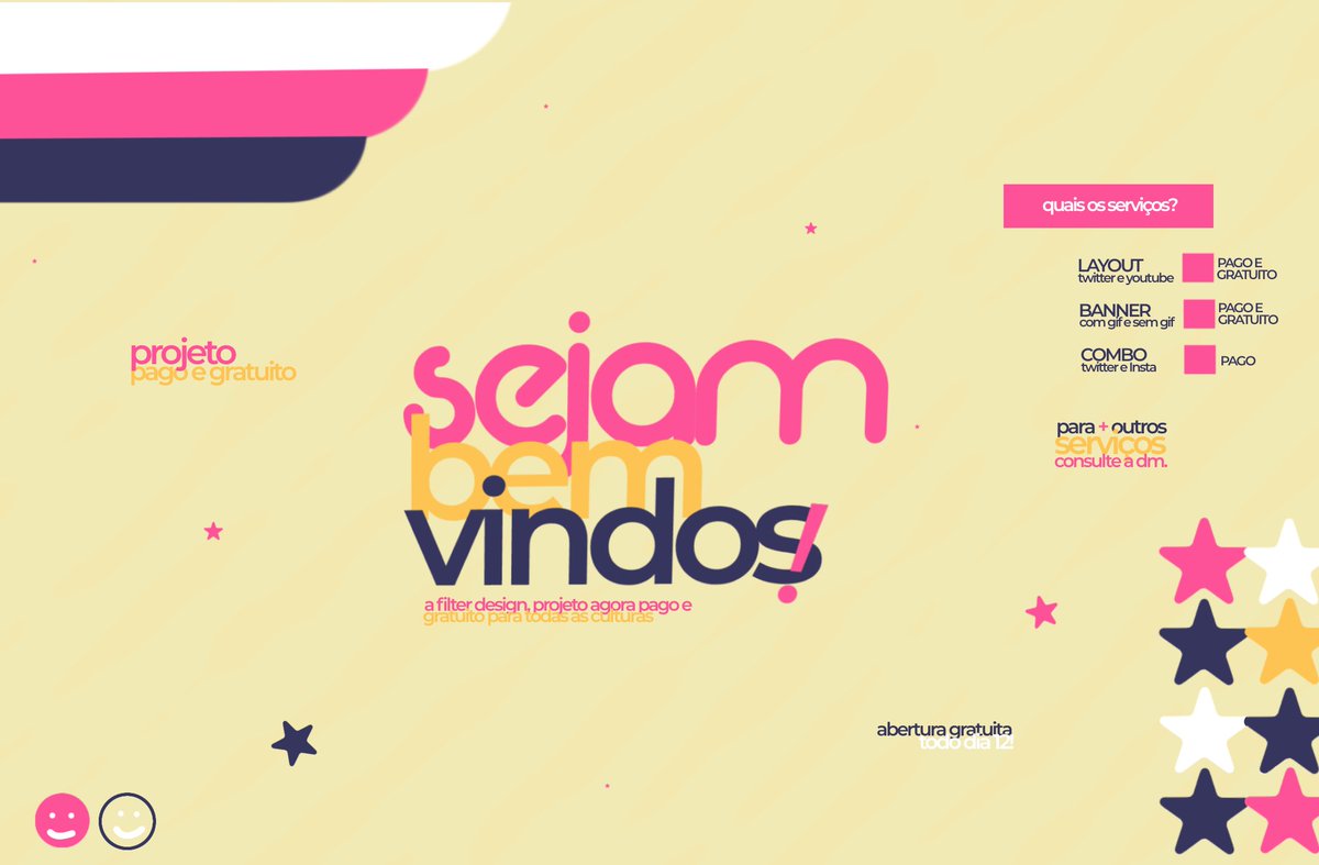 Filterdsg's tweet image. ★ your smile is our joy
carrd: filterdesign.carrd.co
cronograma: docs.google.com/spreadsheets/d…
preços: docs.google.com/document/d/13J…
projeto gratuito e agora pago.