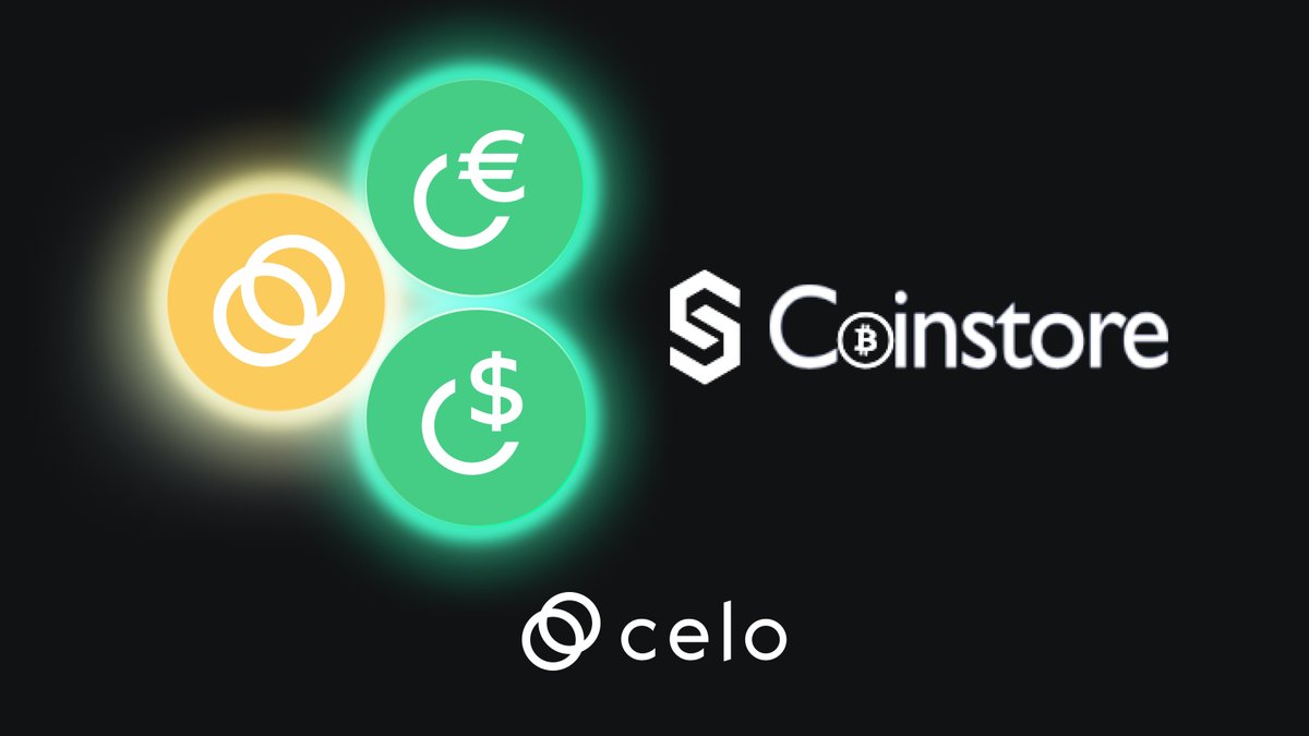 Celo's tweet photo. 📢  $CELO, $cUSD, and $cEUR are now available for trading on @coinstore_en. 💫 

Learn more ⬇️ 
https://t.co/deG0xkoeqo https://t.co/UIBWWaXA4L