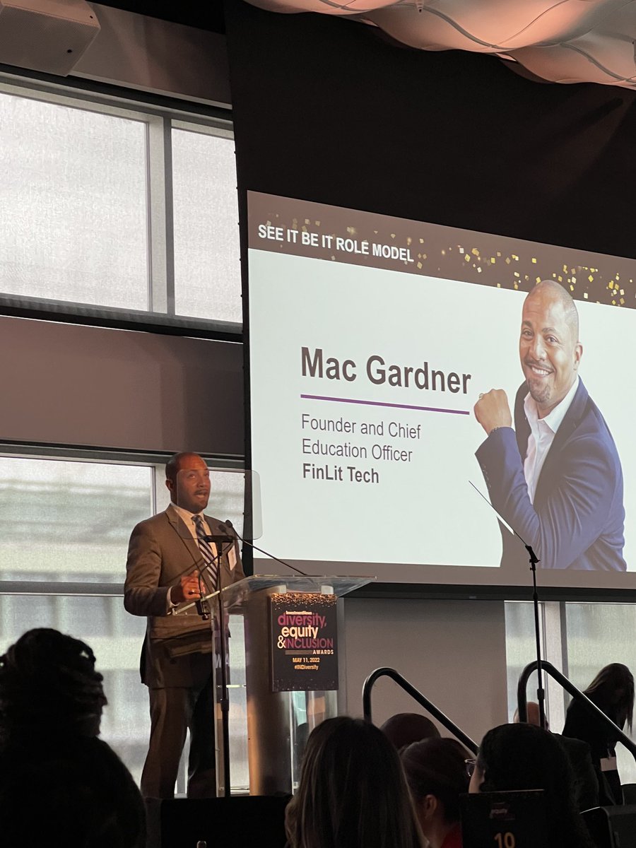 suzsiracuse's tweet photo. Happening now! @MacGardner_CFP getting his much deserved DEI award at the @investmentnews #INDEI awards. https://t.co/fcQC1oqcLh