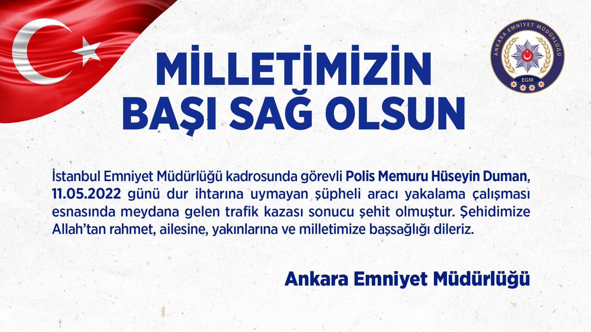 EmniyetAnkara's tweet photo. Milletimizin Başı Sağ Olsun 🇹🇷 https://t.co/raCEPLhbd5