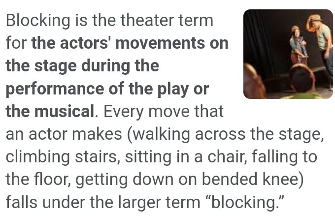 dave_fluent's tweet photo. "BLOCKING" is an Acting term, check it out.
(Very important in the rehearsal process) https://t.co/pCUD9pCqsk