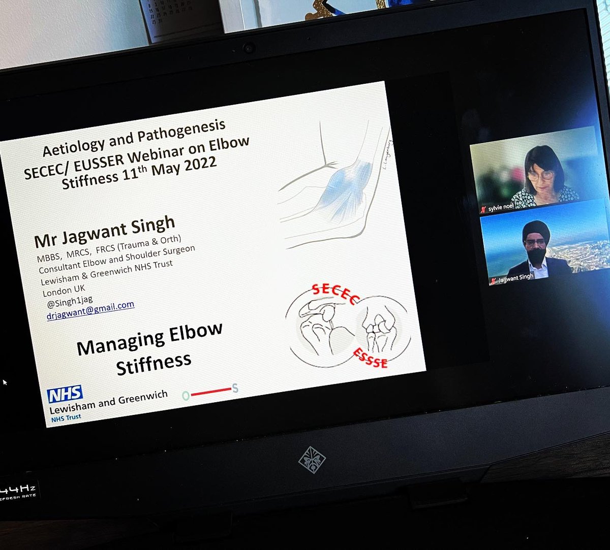 kriseh89's tweet photo. It’s an elbow evening! Thank you to all the speakers 🤓😀 @EUSSERBOARD @sececessse - always a pleasure to listen to fellow Physio @Valjones2305Val 💪 #alwayslearning #upperlimbadvancedpractitioner #physioapp https://t.co/CMvajFw6FP
