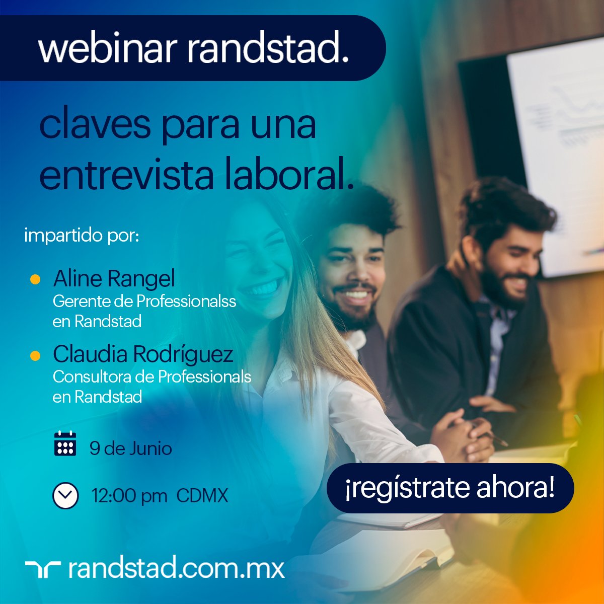 randstadmexico's tweet photo. Consigue el empleo de tus sueños con los tips que nuestros expertos compartirán contigo en nuestro siguiente webinar. 💻

El registro es gratuito y el cupo limitado, por lo que te sugerimos reservar tu lugar aquí 👉 https://t.co/c7xv9Ddje7 

#Randstad #RandstadMéxico #Webinar https://t.co/OzxS5IxTTC