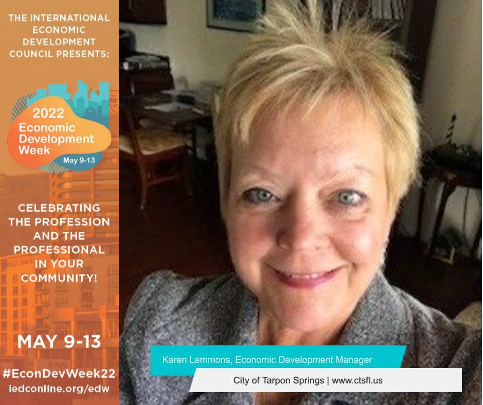 PinellasBiz's tweet image. Tarpon Springs Economic Development Manager Karen Lemmons shares “I love what I do.  It’s rewarding to see new businesses open and new developments break ground and realize that what you do has a valuable impact on people and the community.” #EconDevWeek22