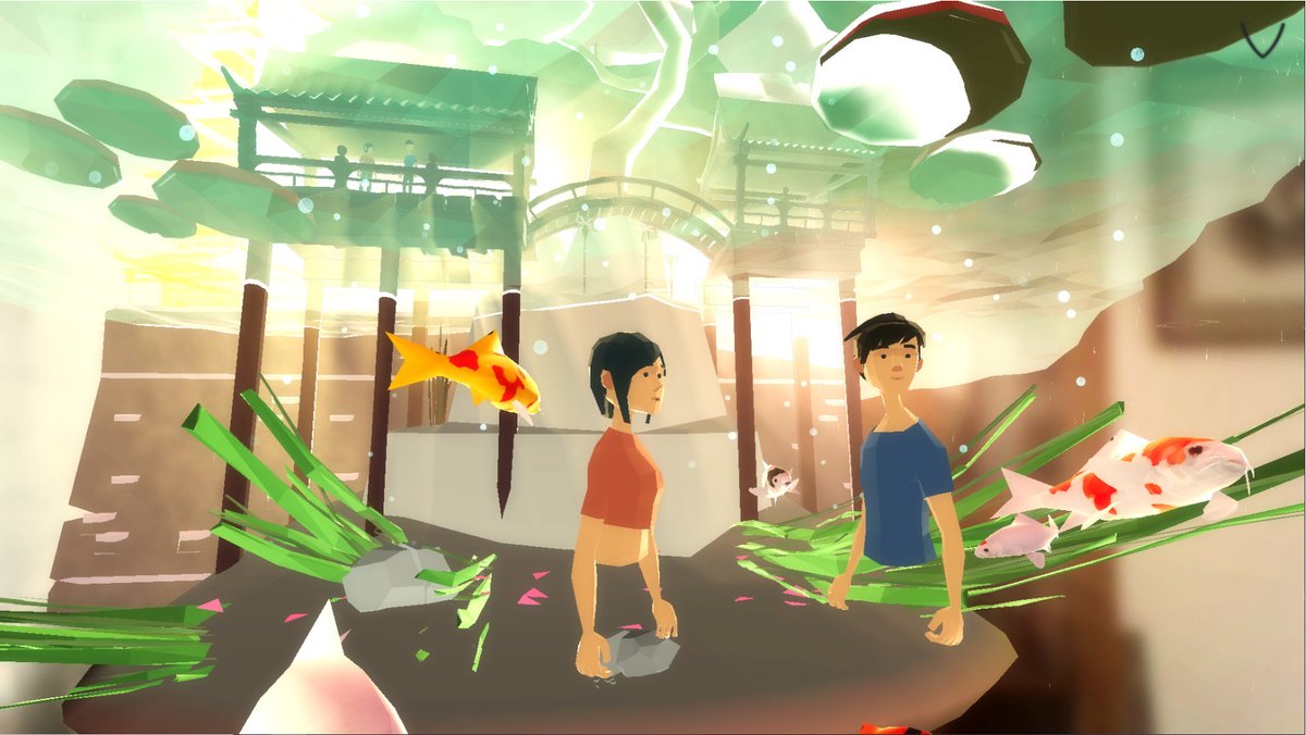 visuverse's tweet photo. We all want to protect the places close to our heart. Be part of the journey of Jioa and Shen as they do just that and control the way you view the action with our #metaverse engine. 
Tip: You will see a myriad of colourful khoi fish. Try to move the camera to see them up close. https://t.co/YUc4yNUfXy