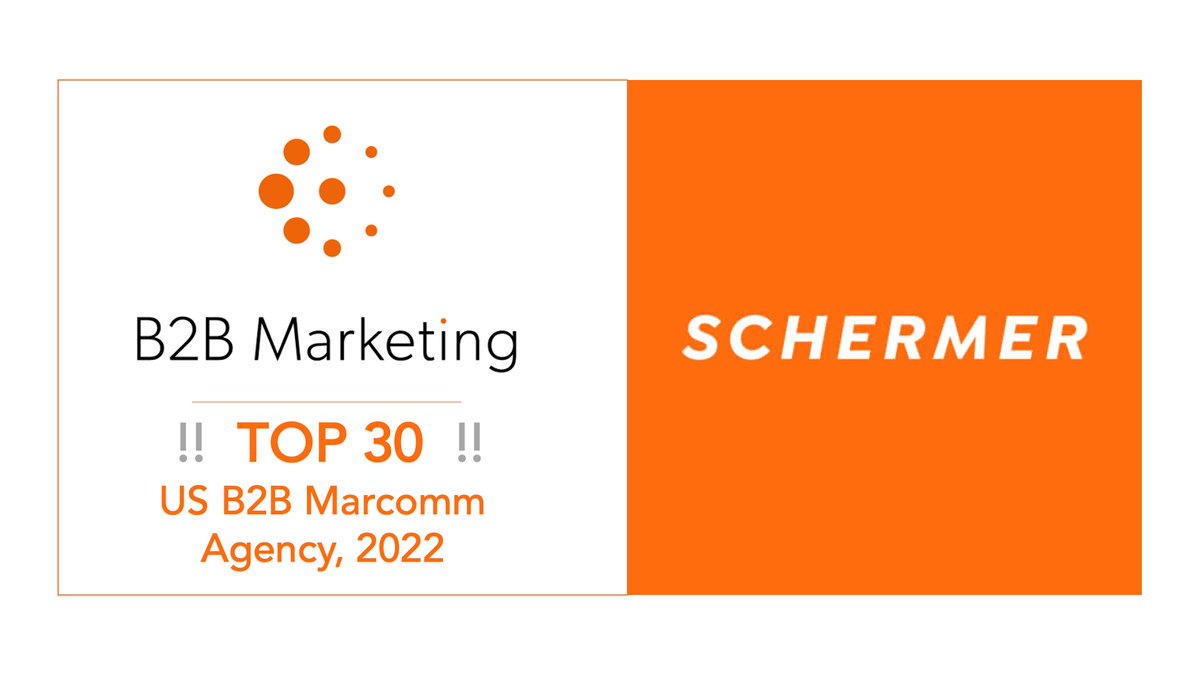 schermer_co's tweet photo. @schermer_co jumped from 35 to #30 in @MarketingB2B 2022 Top US B2B Agency Benchmark Report, which ranks US agencies by gross income. 

#b2bmarketingagency #b2b #b2bagency #topb2bagency #b2bmarketing #agencygrowth #agencylife #minneapolisadagency https://t.co/VlMFTbuOPz