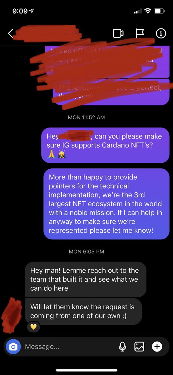 blakelockbrown's tweet photo. Been reaching out to countless ex-colleagues to ensure Instagram supports Cardano NFT’s… not giving up on this 🙇‍♂️ https://t.co/nLPUSEnhKF