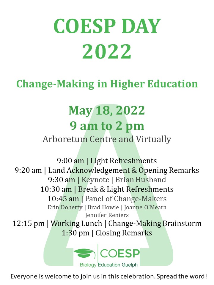 uogcoesp (@uogcoesp) on Twitter photo 1 Week to COESP Day! Join us for an Enlightening day discussing Change-Making in the University: Wed May 18, 9-2, Register today: uoguelph.eu.qualtrics.com/jfe/form/SV_eh… All are Welcome, Spread the Word!
<a href="/UofGCBS/">College of Biological Science</a> <a href="/UofG_MCB/">MCB at UofG</a> <a href="/UofG_HHNS/">HHNS at UofG</a> <a href="/IntUGrativeBiol/">Integrative Biology</a> @PseerUofG <a href="/GTCUofG/">GTC - Graduate Teaching Community</a> @UofG_OpenEd <a href="/GscMcb/">MCB Graduate Student Council</a> 1 Week to COESP Day! Join us for an Enlightening day discussing Change-Making in the University: Wed May 18, 9-2, Register today: uoguelph.eu.qualtrics.com/jfe/form/SV_eh… All are Welcome, Spread the Word!
<a href="/UofGCBS/">College of Biological Science</a> <a href="/UofG_MCB/">MCB at UofG</a> <a href="/UofG_HHNS/">HHNS at UofG</a> <a href="/IntUGrativeBiol/">Integrative Biology</a> @PseerUofG <a href="/GTCUofG/">GTC - Graduate Teaching Community</a> @UofG_OpenEd <a href="/GscMcb/">MCB Graduate Student Council</a>
