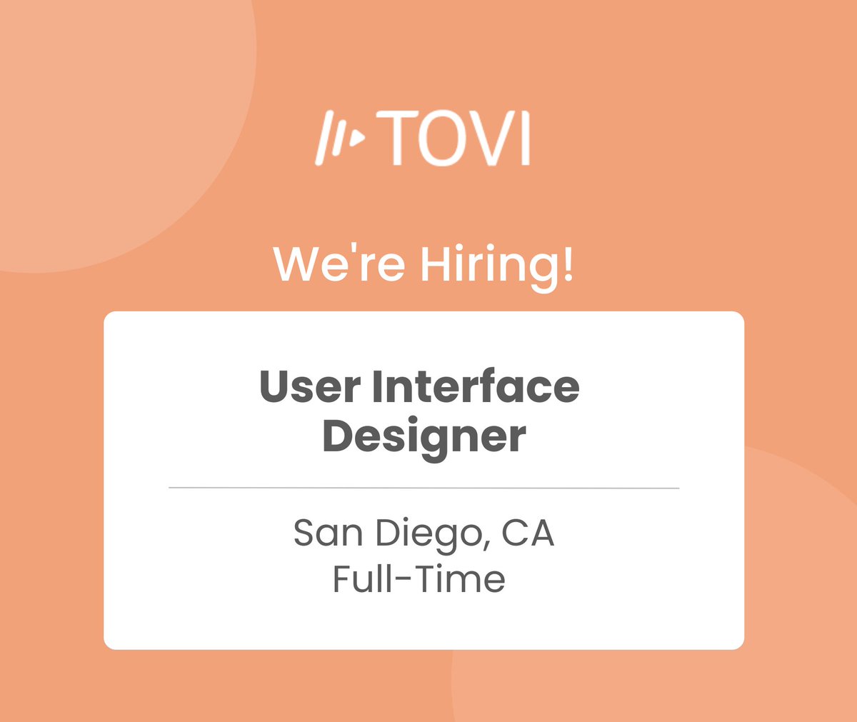 We're looking for a User Interface Designer to join our team! Learn more and apply here: tovifit.breezy.hr/p/f13df8c055d7…

#userinterfacedesigner #uidesigner #jobsintech #startupjobs