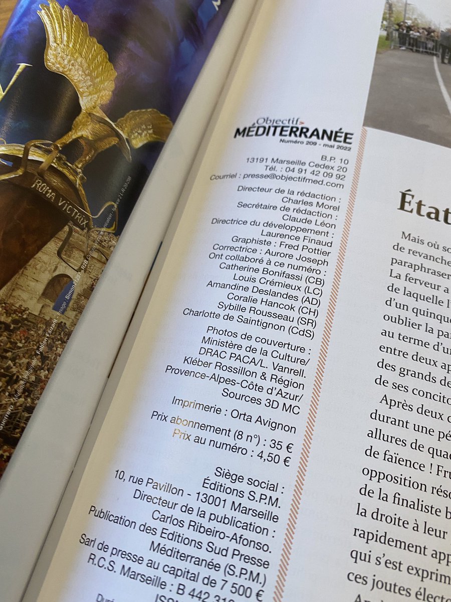Amandine Deslandes (@amandinemarsail) on Twitter photo J’ai le plaisir de prêter ma plume chaque mois pour quelques articles au magazine <a href="/Objectifmed/">Objectif Méditerranée</a>. Une manière supplémentaire de m’intéresser à ce territoire que j’aime tant ☺️
Mon nom dans l’ours pour la première fois : j’aime 🤩
Merci Charles Morel pour ta confiance ! J’ai le plaisir de prêter ma plume chaque mois pour quelques articles au magazine <a href="/Objectifmed/">Objectif Méditerranée</a>. Une manière supplémentaire de m’intéresser à ce territoire que j’aime tant ☺️
Mon nom dans l’ours pour la première fois : j’aime 🤩
Merci Charles Morel pour ta confiance !