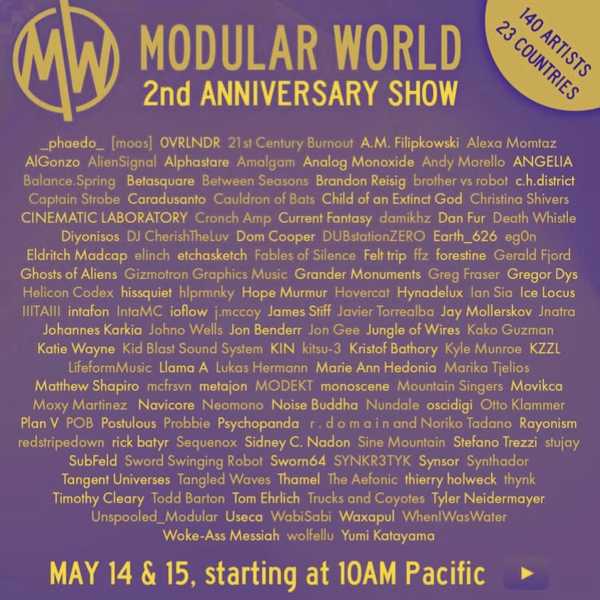 soundunit's tweet photo. https://t.co/IFq91Bbexu
This weekend ya'll. So many great artists. Honored to be a part of it.
#modularworld #modularmusic #hardwarejams https://t.co/uPGKhWJQwU