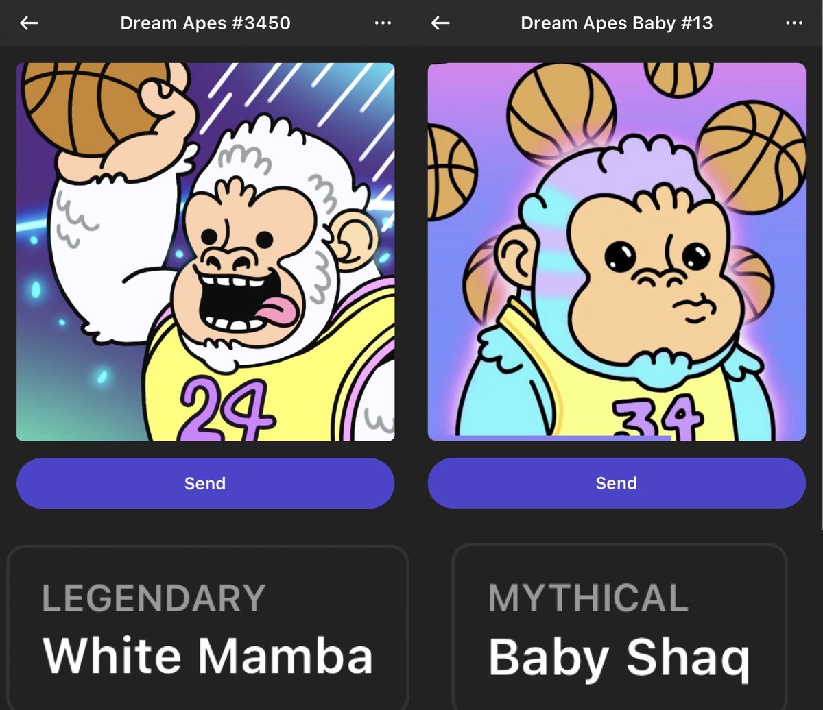 BoyNamedBitcoin's tweet photo. Proud new owner of White Mamba and Baby Shaq NFT @DreamapesNFT @SHAQ https://t.co/2Qiwphx2Uz