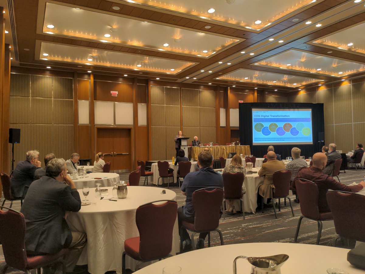 <a href="/ACLSAATC/">ACLS</a>  <a href="/PSC_GPC/">Professional Surveyors Canada</a> we are listening in person and online to Canadian Hydrographic service.  Very exciting to be with the community in person. <a href="/LoubierEric/">Eric Loubier</a>  is here from <a href="/NRCan/">Natural Resources</a> for a talk later today. 2022 national surveyors conference