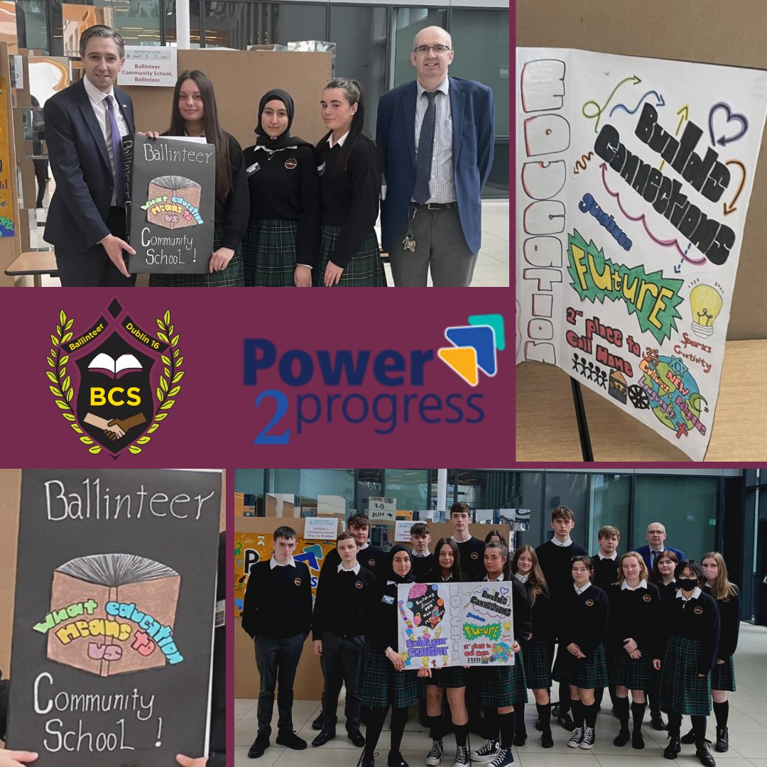 BallinteerCS's tweet photo. 5th Yr students were delighted to present their vision of "what education means to me" to @SimonHarrisTD at @ucddublin for the #Power2Progress outreach day. Those involved in this programme are supported in reaching their full academic potential & achieve greater success🎓 https://t.co/4U9MN0RSrl