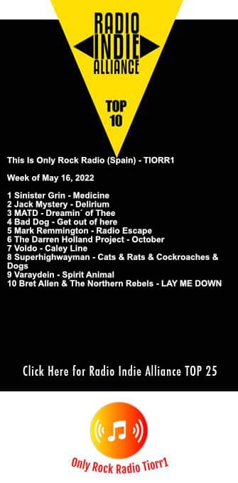 Top 10 Tiorr1 next week
 <a href="/sinistergrin/">Sinister Grin</a>
 <a href="/JackMystery817/">Jack Mystery</a>
 <a href="/matd_band/">MATD</a>
 <a href="/baddogrocknroll/">bad dog</a>
 <a href="/sofanaut1/">Mark Remmington</a>
 <a href="/TheDarrenHolla1/">The Darren Holland Project</a>
 <a href="/nunnyb1/">🎶 Nunny Boy / Voldo / Fella 🇺🇦</a>
 <a href="/Superhighwayman/">SUPERHIGHWAYMAN</a>
 <a href="/Varaydein/">Varaydein</a>
 <a href="/BATNRNation/">Bret Allen & The Northern Rebels</a> via <a href="/curtaincallgrp/">Curtain Call Records</a>