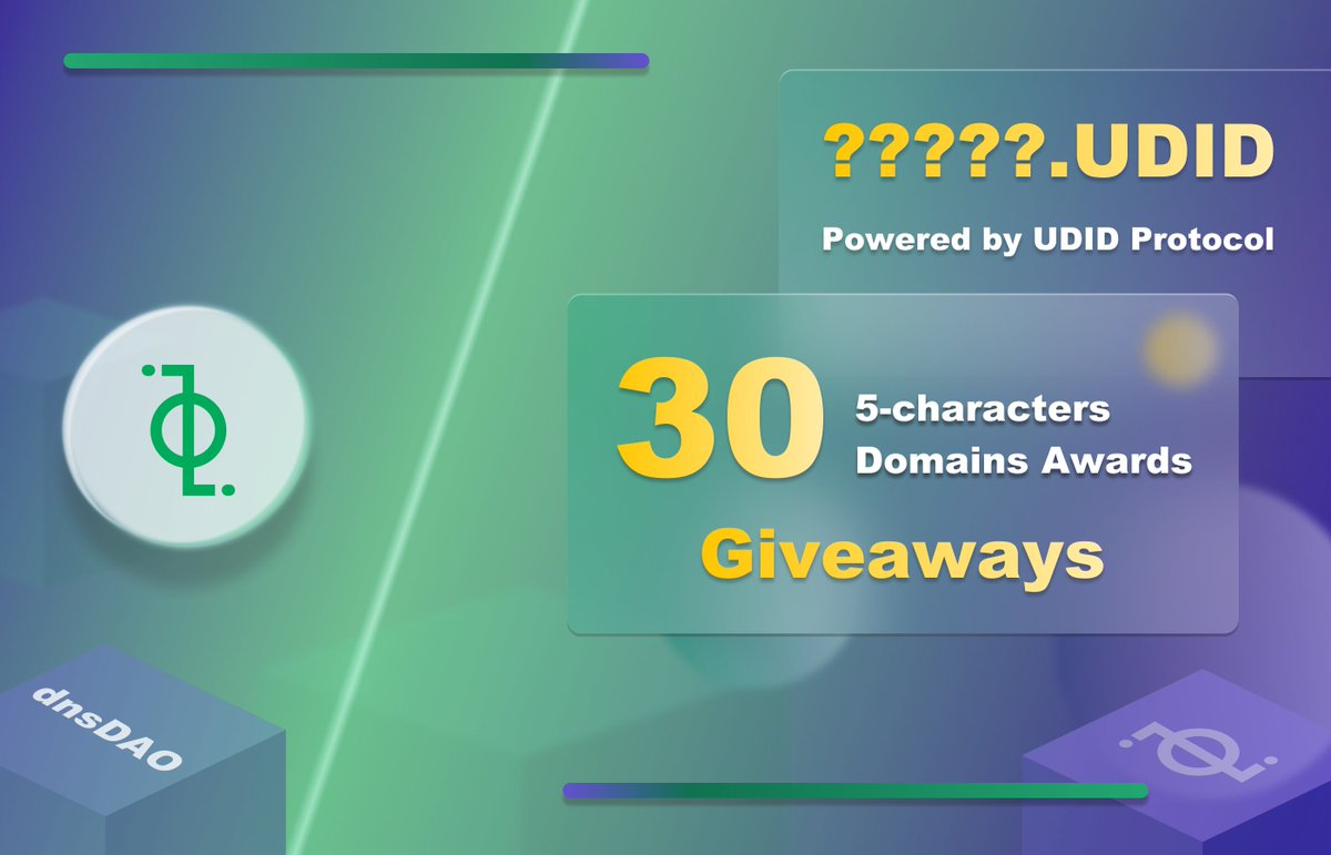 dnsDAO's tweet photo. dnsDAO's first cross-chain domain product is #UDID Protocol. #dnsDAO is the only DAO of it. 

dnsDAO&amp;UDID Protocol's new brand is .UDID! It is time to reward our loyal supporters and believers!
  
✅ RT + Follow + Like🤍
✅ Comment $ETH Address

#Giveaways #Airdrops #UDIDGiveways https://t.co/IkcSFu1IO5
