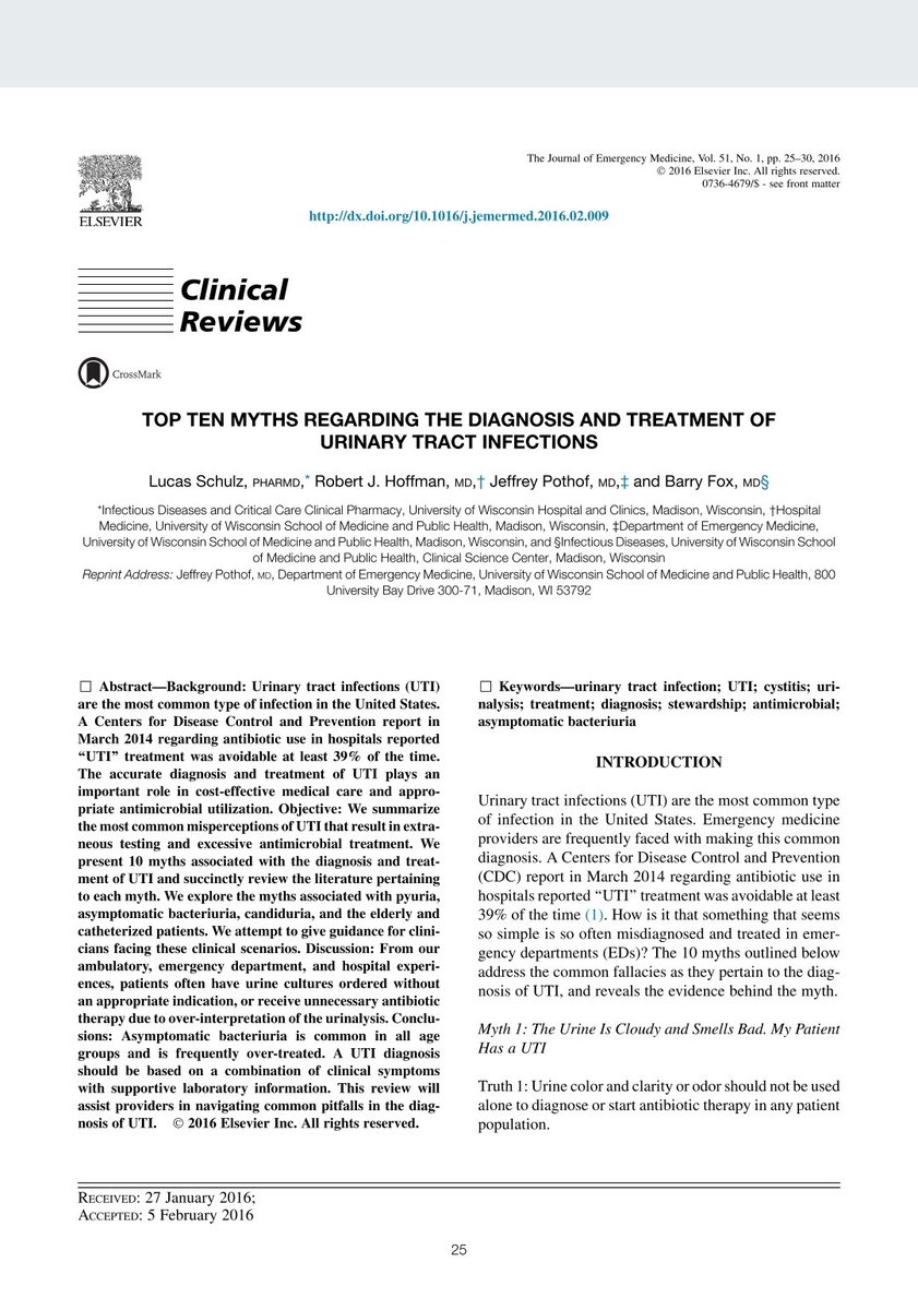 La calidad del médico se empieza a ver desde los más pequeños detalles. Uno de ellos es que no acepte fácilmente un dx de IVU, a través de un EGO.

El que resiste, está listo para cosas más grandes.

"10 mitos sobre el Dx y Tx de IVU". 

Este artículo es un "Must".