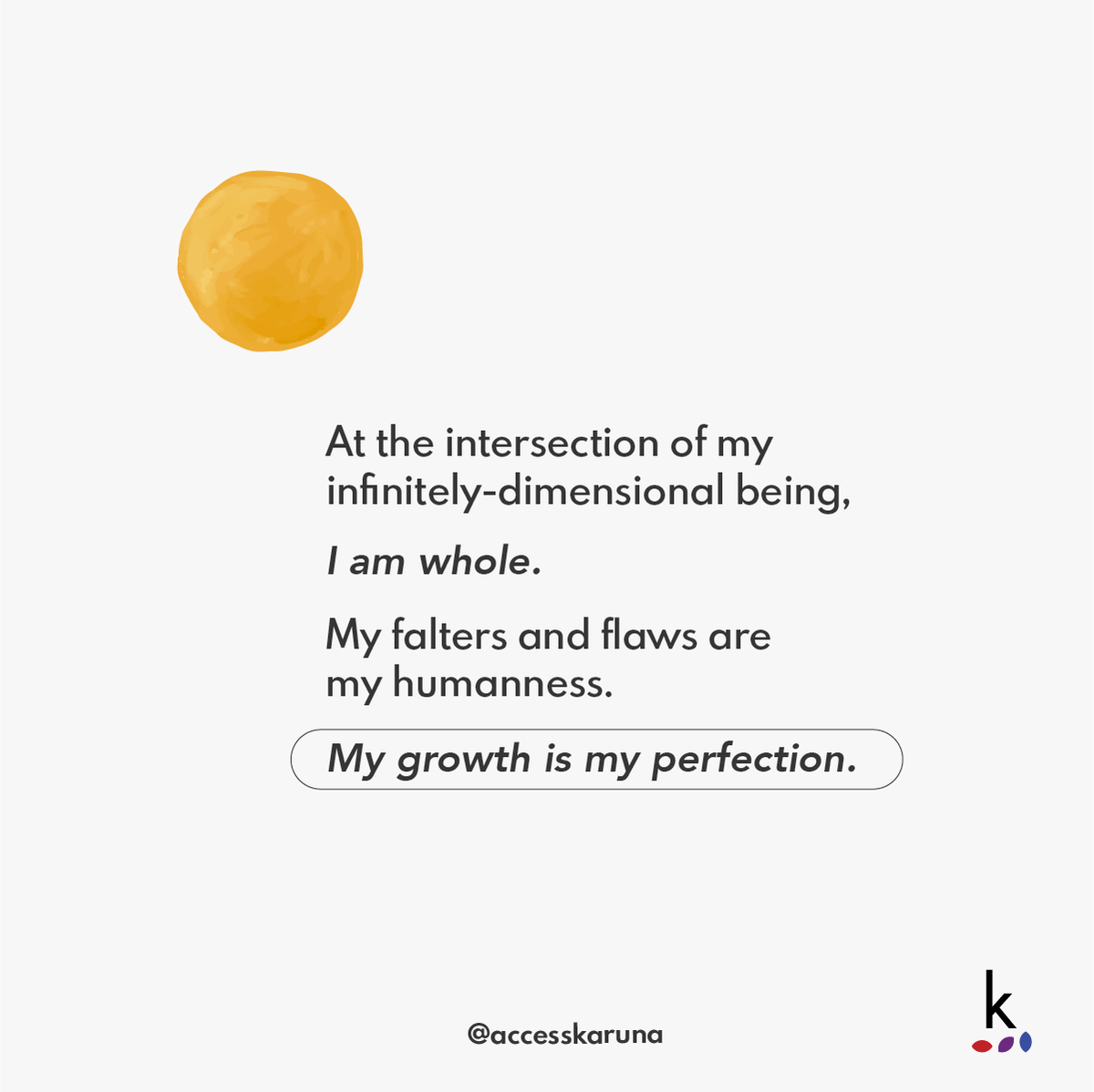 accesskaruna's tweet photo. Tag a friend who needs a this reminder that their growth is their perfection. 🦋

#dailyaffirmations #selfcompassion #innerchildhealing #dailywisdom #selfgrowth https://t.co/VFTG8iSEmb