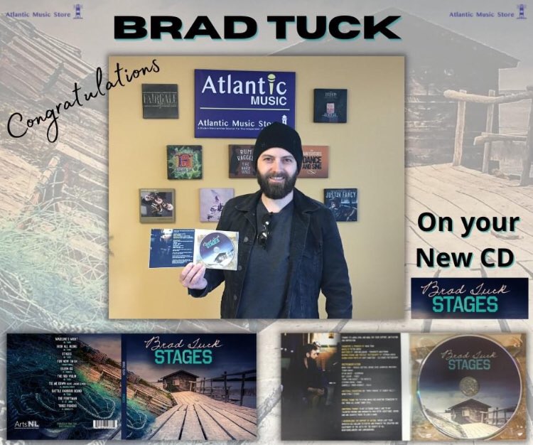 AtlanticMusicNL's tweet photo. Congratulations @BradTuck on your New CD "STAGES". Glad we could help you out with it. @_MusicNL_  @chmrmunradio @ZachSnowNL @RadioGregSmith @OnTheGoCBC @OutoftheFogTV @AngelaMRecord @Ken_Simmons_NL @TheEastMag @eastcoastmusic @Fairgale https://t.co/KUO13t2puU