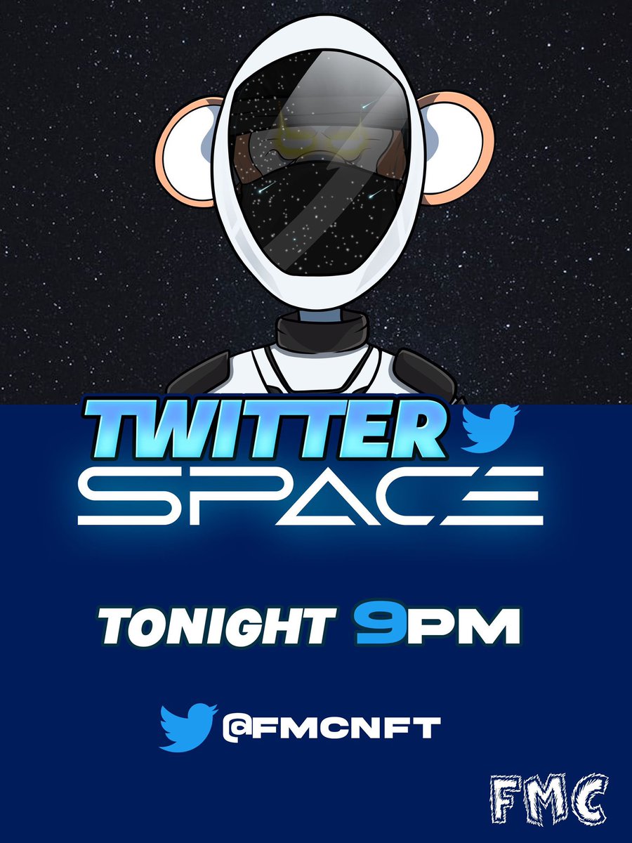 fmcnft's tweet photo. Tonight our 2nd twitter space is up at 9 pm make sure you be there you don’t want to miss. 
https://t.co/uJ5jQTDn13

#nft #NFTGiveaway #NFTProjects #NFTartist #nftart https://t.co/Uw2LB97kCK