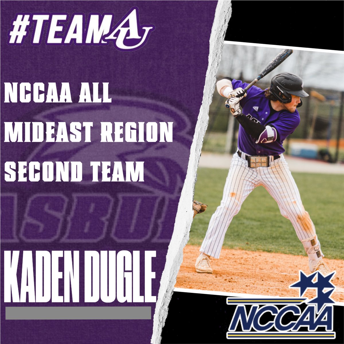 AsburyEagles's tweet photo. @AsburyBaseball produced 3️⃣ NCCAA Mideast Region 2nd Team members‼️ @TheNCCAA 

The gold name represents them as members of the Gold Glove Team 🔥

#PlayForHim 
#TeamAU https://t.co/oGMd7uSm6H