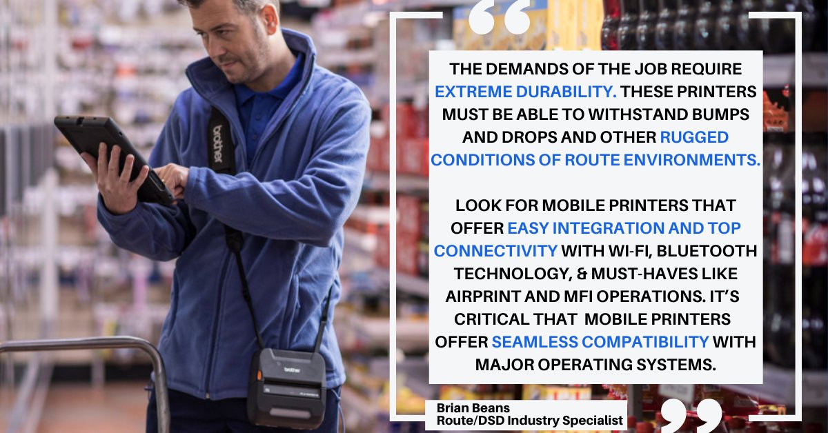 Our route &amp; direct-store-delivery (DSD) industry specialist, Brian Beans, was featured in this great article from <a href="/BeverageInd/">Beverage Industry</a> discussing how our printers provide high-tech solutions while improving accuracy &amp; sales in the DSD industry🚚 

Check it out️: bit.ly/3vMZKKR