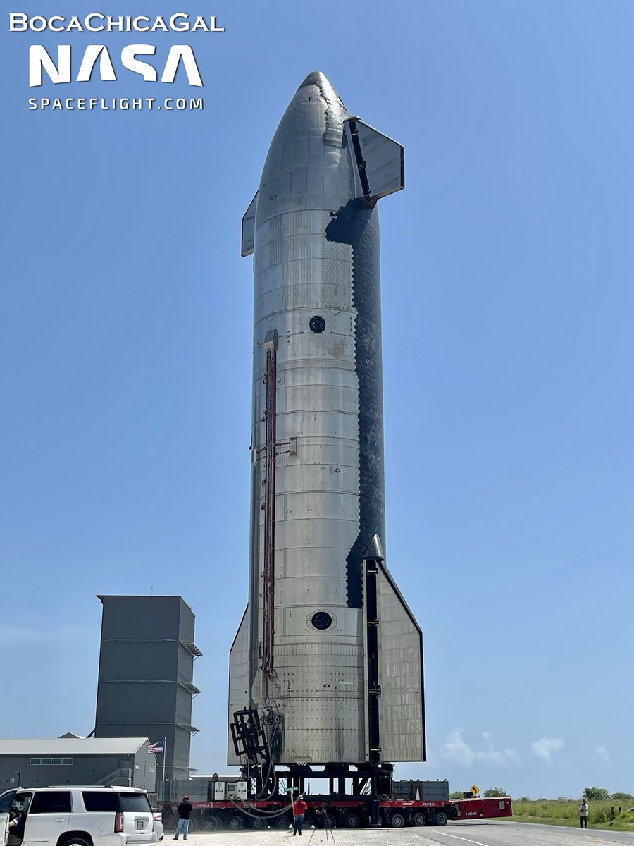 BocaChicaGal's tweet photo. Ship 20 is turning onto Remedios and most likely to take it’s place in the Rocket garden. 🤩🚀

⁦@NASASpaceflight⁩ https://t.co/SJnYMnIoBW