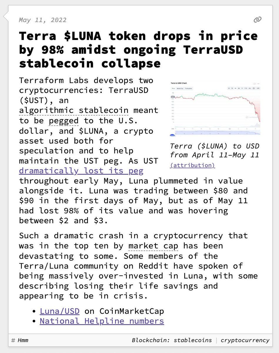 web3isgreat's tweet photo. Terra LUNA token drops in price by 98% amidst ongoing TerraUSD stablecoin collapse

May 11, 2022
https://t.co/BexUlG6neP https://t.co/WPK5Wiii3W