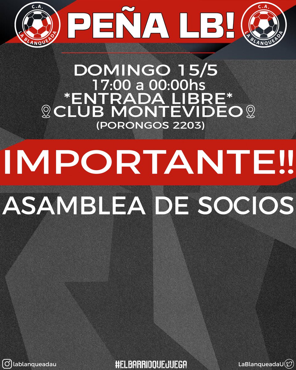 LaBlanqueadaU's tweet photo. Este domingo 15 de Mayo #PeñaLB https://t.co/EAXzaI6Ycw