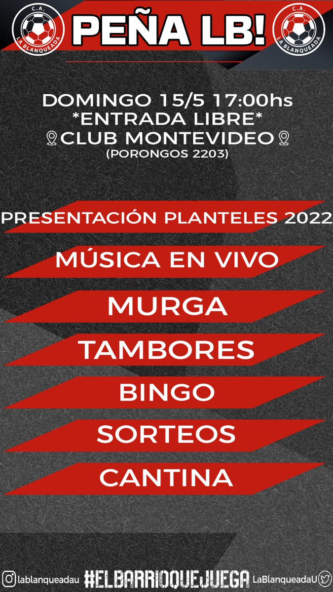 LaBlanqueadaU's tweet photo. Este domingo 15 de Mayo #PeñaLB https://t.co/EAXzaI6Ycw