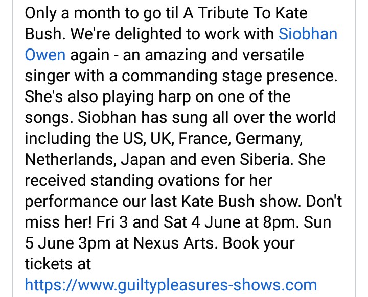 ronjdavis's tweet photo. @siobhanowen #katebush #adelaide #nexusarts https://t.co/TtI6Q3UpTR https://t.co/zK95sgi4Dv