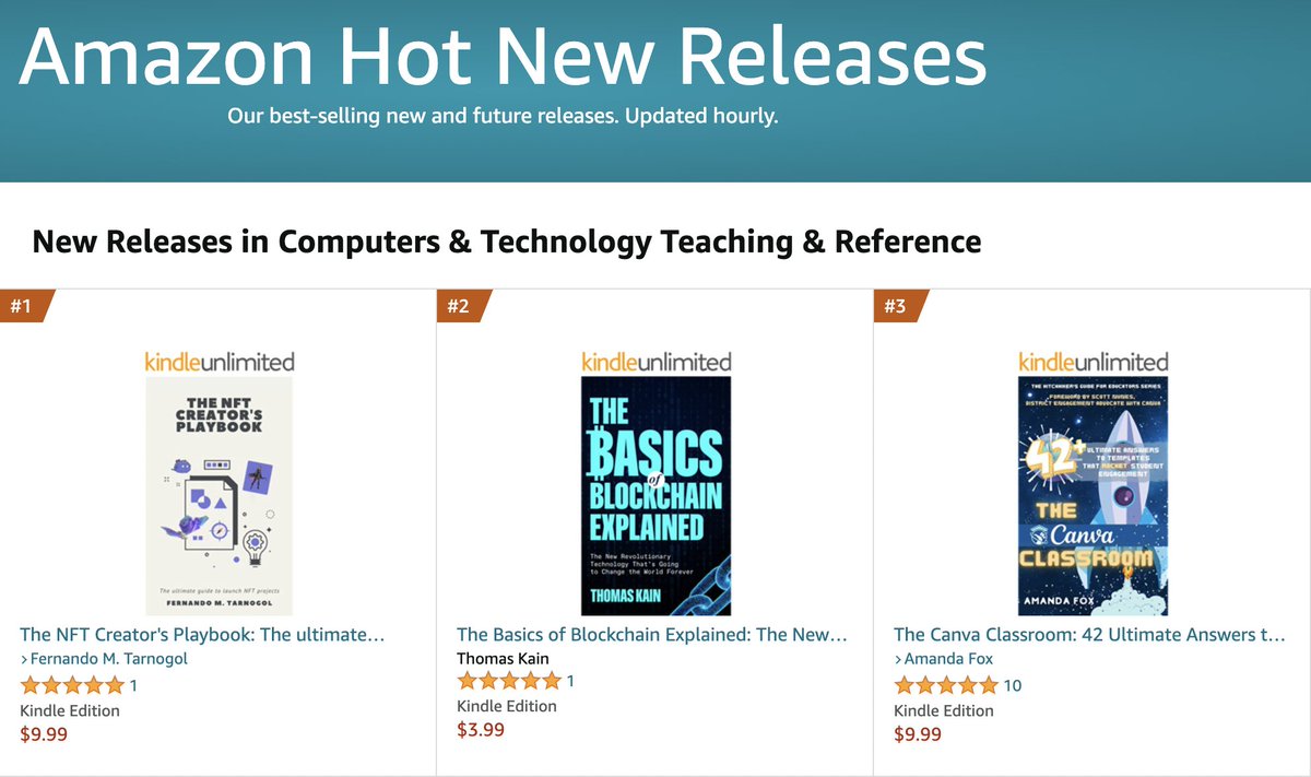 In less than a week, "The #NFT Creator's Playbook" made it to #1 on <a href="/amazon/">Amazon</a> 

Never saw this coming.