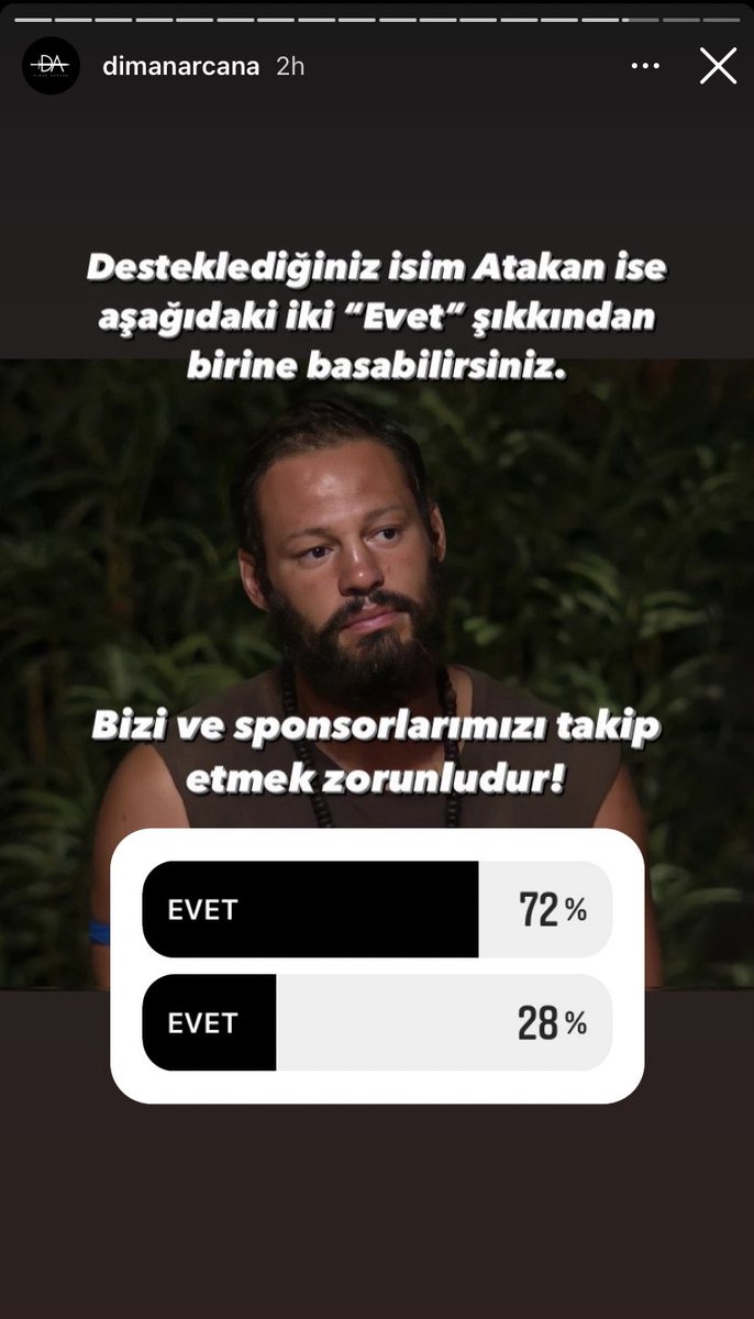 TeamAvatarAnket's tweet photo. Sevgili #TeamAvatar instagramda @/dimanarcana hesabını ve takip ettiklerini takip ederek sadece Atakan'a oy kullanıyoruz. 🙏🏻 https://t.co/XtecbSAgBY