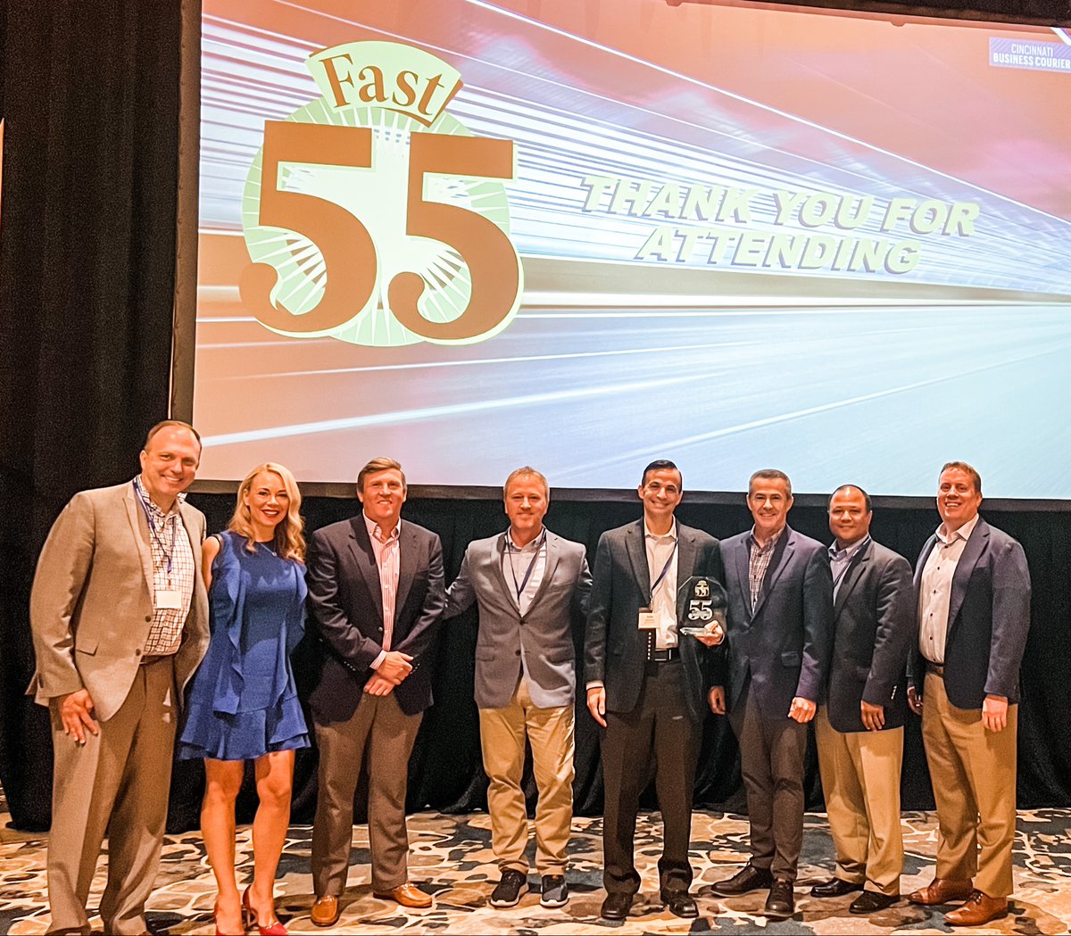 health_carousel's tweet photo. Members of our leadership team were honored to celebrate our 7th year as a Fast 55 finalist at the Fast 55 awards luncheon yesterday.

Our growth reflects our ability to consistently deliver on our mission of improving lives and making healthcare work better. #fast55 #cincinnati https://t.co/JlzlPAlw8m