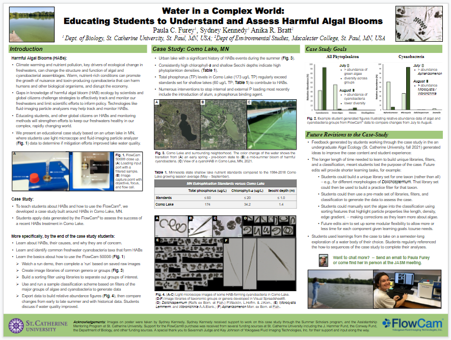 FlowCam user, Paula Furey of St. Catherine University, will be presenting her research in a poster at next week's Joint Aquatic Sciences Meeting. Click to view the poster below and learn more about how Paula is using her FlowCam! #jasm2022 #flowcam

tinyurl.com/mrcyeep7