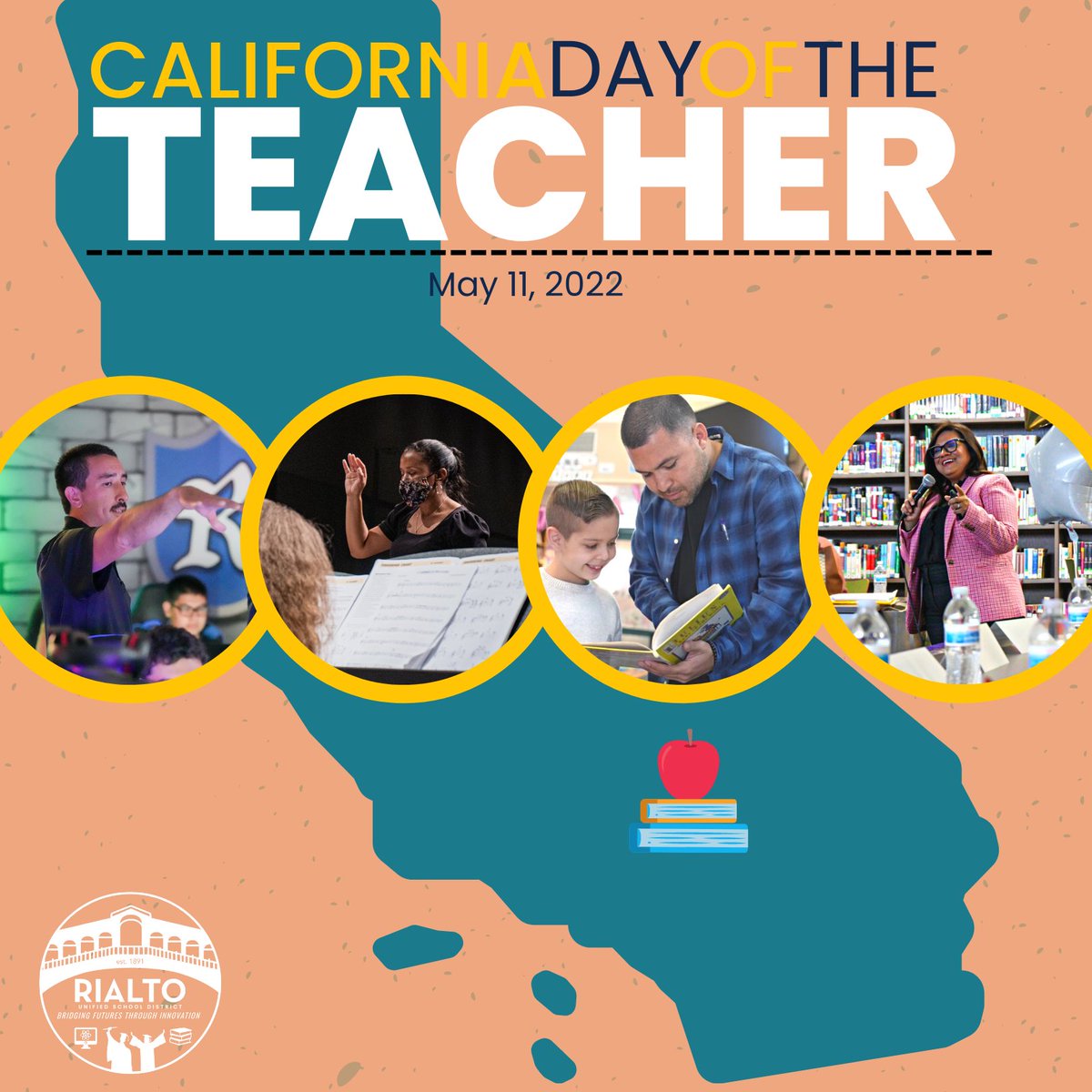 🍎 👨‍🏫👩‍🏫🍎 Today we celebrate #CaliforniaDayoftheTeacher! 

On behalf of the RUSD Board of Education and Superintendent, Dr. Avila, we are proud to honor our dedicated teachers for their commitment to our deserving RUSD students. Please send all our educators a huge “Thank you!”