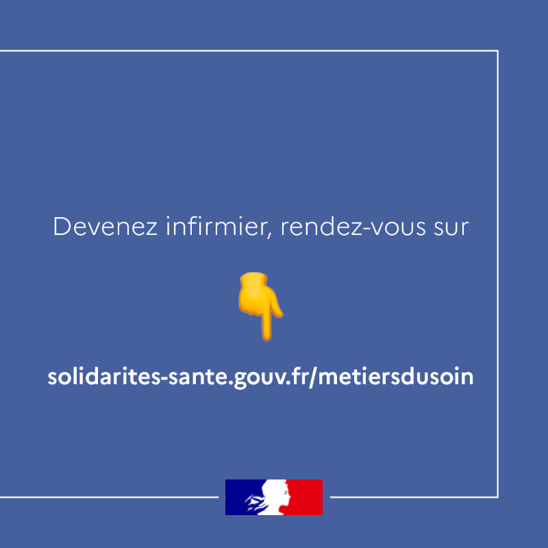Sante_Gouv's tweet photo. Journée internationale des #infirmières 📅 | Les infirmières et infirmiers ont un rôle central dans notre système de santé. 

Ils administrent les soins &amp; veillent à l'état de santé des personnes. 

📲Découvrez toutes les #formations pour préparer le diplôme d'État d'infirmier ⤵