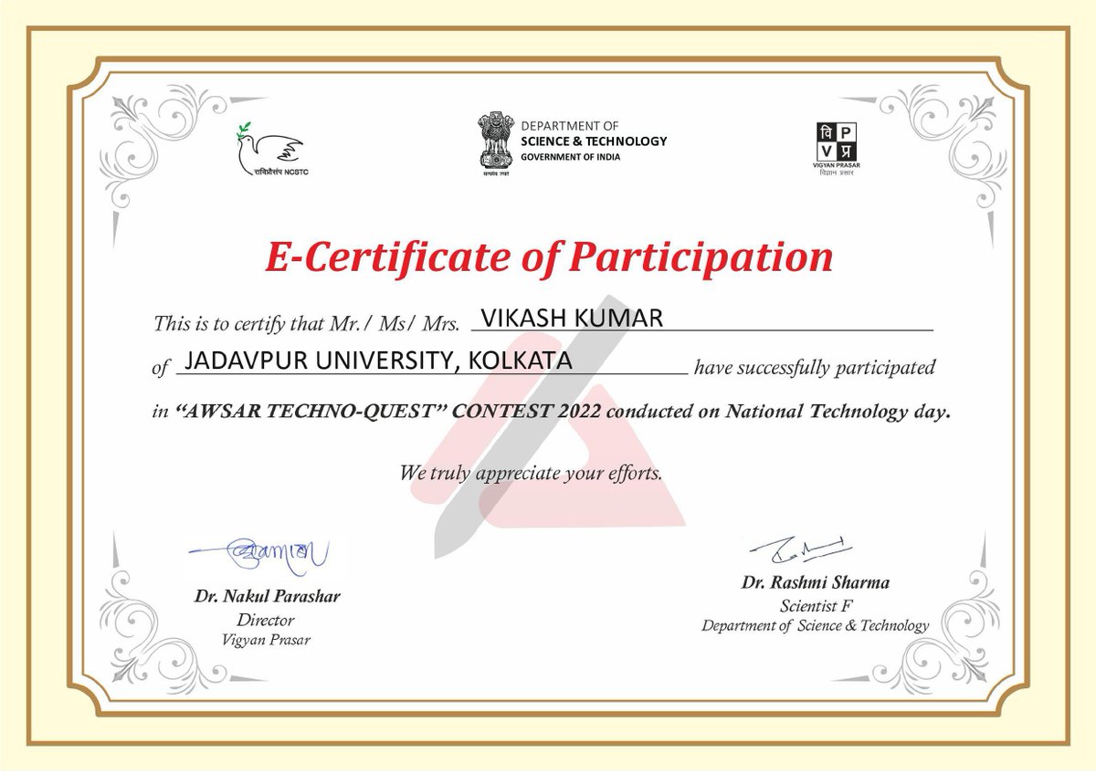 vikashPhD's tweet image. Today #NationalTechnologyDay is a very important day for me as a researcher. Knowing today&apos;s history encourages me to do my research. @AwsarDST @AICTE_INDIA @IndiaDST #research #TechnologyDay2022 #phdjourney