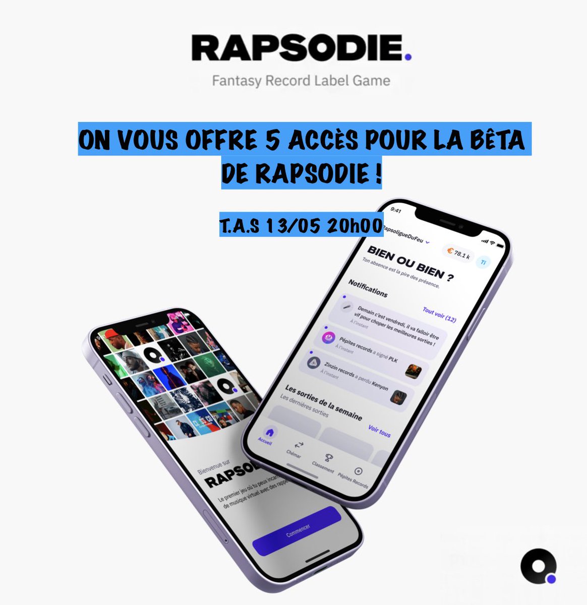 arobase_rap's tweet photo. On a la chance de pouvoir tester en avant-première le jeu Rapsodie où tu gères toi même ton propre label de rap ! 

C’est simple, tu crées ton label, tu signes tes artistes et t’affrontes tes potes via le système de ligue ! 

Rejoins-nous !

RT + Follow @_rapsodie_ &amp; @arobase_rap https://t.co/yGMo5XBpUt