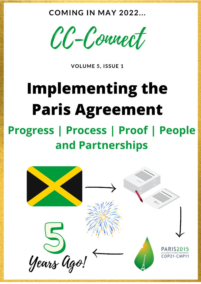 Coming soon 📣

This edition of our bi-annual #ClimateChange newsletter is putting the spotlight on the 5th anniversary of 🇯🇲's ratification of the #ParisAgreement.

It promises engaging stories from the GOJ &amp; its partners on  #ClimateAction progress since then.

 Stay tuned!